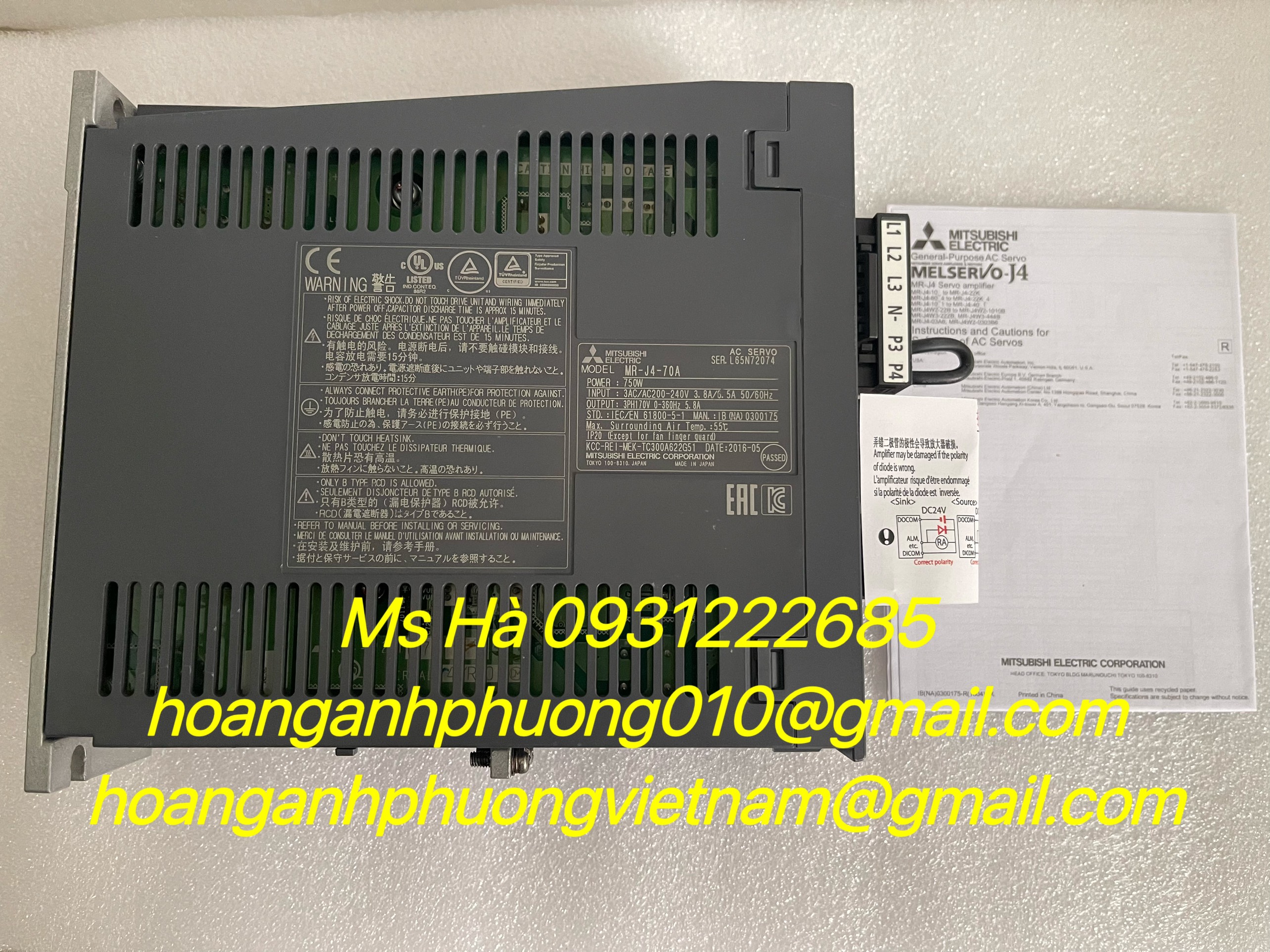 Servo nâng tầm độ chính xác hệ thống tự động hóa mitsubishi MR-J4-70A